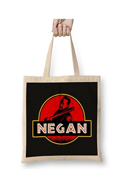Baskı Dükkanı Jurassic Negan Walking Dead Park tkanina Torba duga Sa ručkom