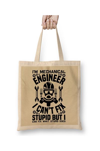 Baskı Dükkanı I Am A Mechanical Engineer 02 υφασμάτινη τσάντα με μακριά λαβή