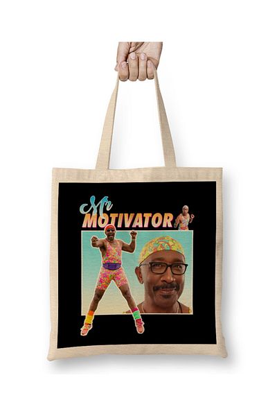 Baskı Dükkanı Υφασμάτινη τσάντα Mr Motivator Montage με μακριά λαβή