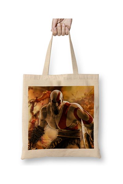 Baskı Dükkanı God of War 03 υφασμάτινη τσάντα με μακριά λαβή