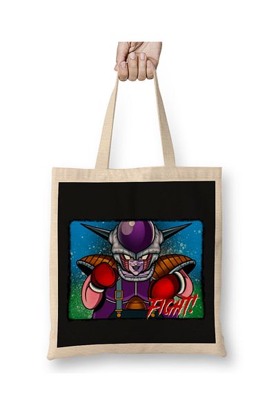 Baskı Dükkanı Υφασμάτινη τσάντα Saiyin Villain General Evil Frieza με μακριά λαβή