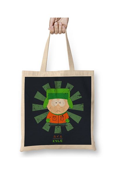 Baskı Dükkanı Geantă din pânză japoneză retro South Park Kyle cu mâner lung