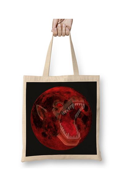 Baskı Dükkanı Blood Moon 01 υφασμάτινη τσάντα με μακριά λαβή