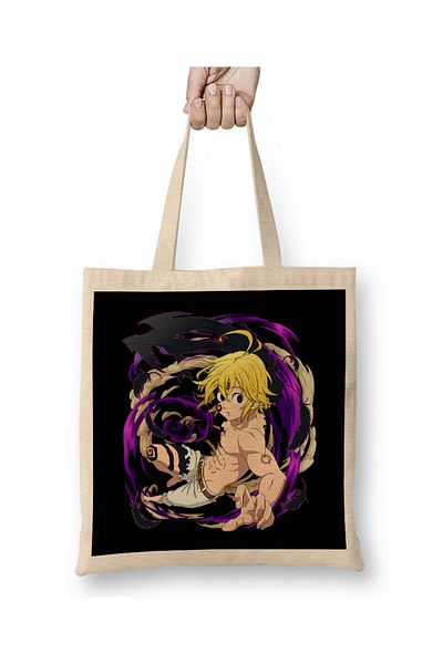 Baskı Dükkanı Υφασμάτινη τσάντα Meliodas Wrath με μακριά λαβή
