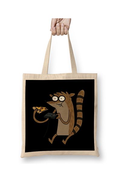 Baskı Dükkanı Rigby A Video Gamer υφασμάτινη τσάντα με μακριά λαβή