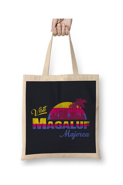 Baskı Dükkanı Επισκεφθείτε την υφασμάτινη τσάντα Magaluf Sunset με μακριά λαβή