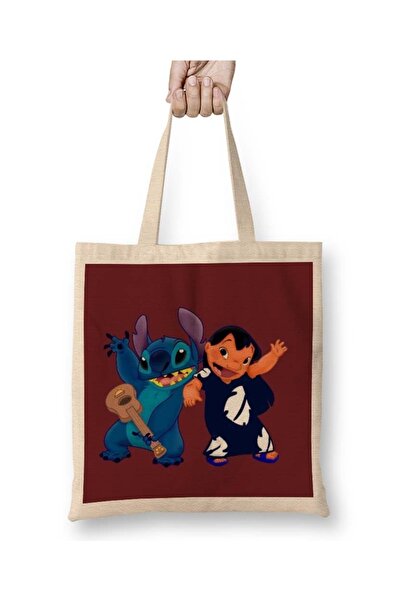 Baskı Dükkanı Geantă din pânză Stitch 02 cu mâner lung