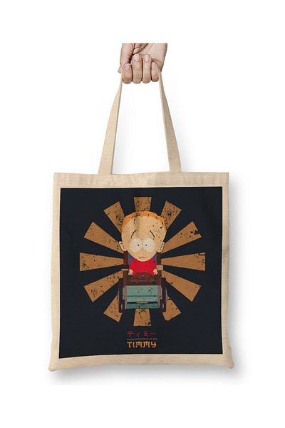 Baskı Dükkanı Geantă din pânză Timmy Retro japoneză South Park cu mâner lung