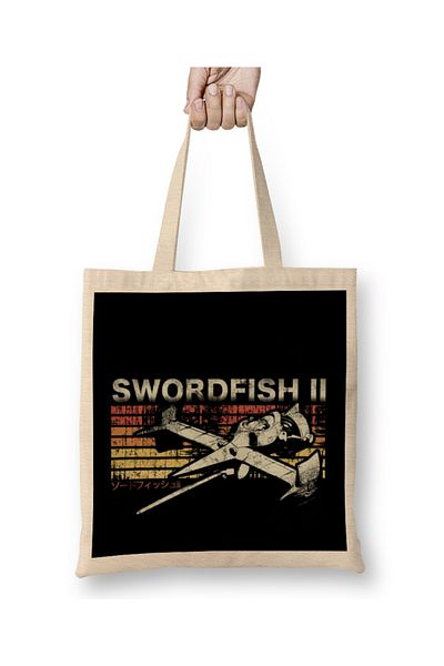Baskı Dükkanı Ρετρό υφασμάτινη τσάντα Swordfish με μακριά λαβή
