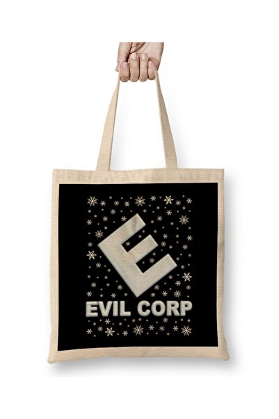 Baskı Dükkanı Mr Robot Evil Corp Božićna snježna majica sa logotipom Torba Du...