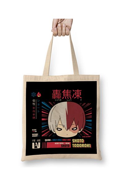 Baskı Dükkanı Shoto Todoroki My Hero Academia 05 υφασμάτινη τσάντα μακριά λαβή