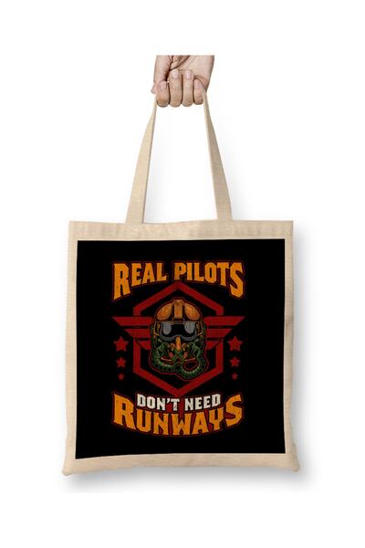 Baskı Dükkanı Pravi piloti ne trebaju piste Helikopterska pilotska odeća Torb...