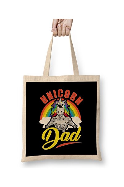 Baskı Dükkanı Unikorn tkanina Torba - Cool Dad, duga Sa ručkom