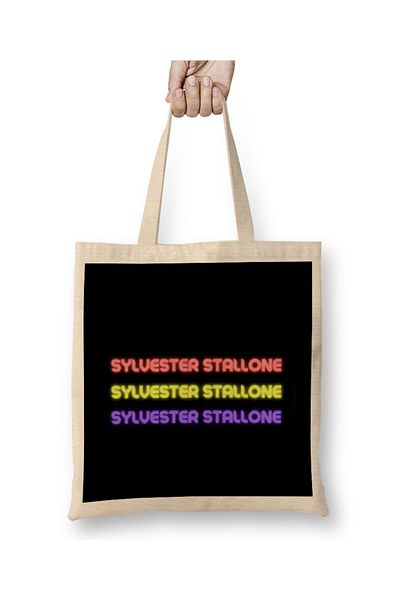 Baskı Dükkanı Υφασμάτινη τσάντα Sylvester Stallone με μακριά λαβή