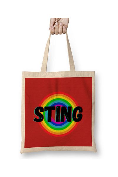 Baskı Dükkanı Sting- Vintage Retro Rainbow Style Warriors Design Wrestlers-Gift Geantă din pânză cu mâner lung