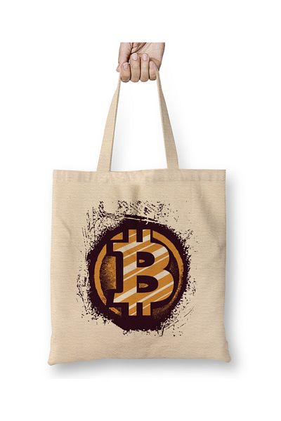 Baskı Dükkanı Bitcoin 01 υφασμάτινη τσάντα με μακριά λαβή