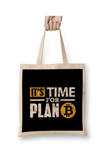 Baskı Dükkanı Bitcoin Vreme je za plan B Bitcoin BTC poklon majica Torba Duga...