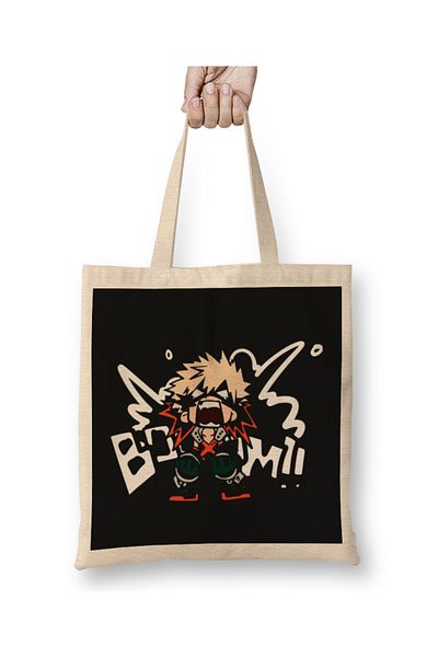 Baskı Dükkanı Υφασμάτινη τσάντα My Hero Academia Katsuki Bakugo Booom με μακριά λαβή