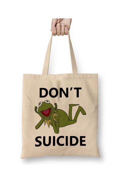 Baskı Dükkanı Meme Don't Kermit Samoubilačka Krpa Torba Duga Sa ručkom