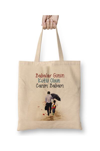 Baskı Dükkanı Poklon za Očev dan za oca 046 Tkanina Torba Dugačka Sa ručkom