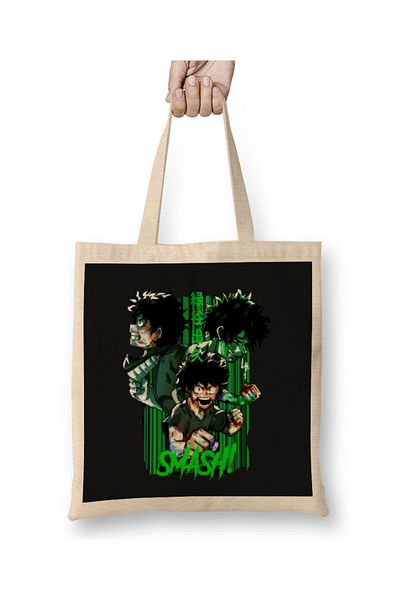 Baskı Dükkanı Υφασμάτινη τσάντα Midoriya Izuku Smash με μακριά λαβή