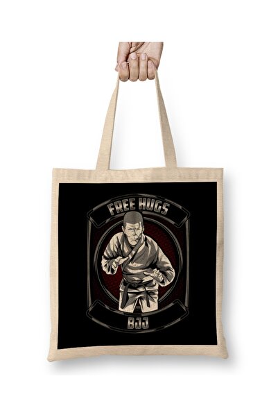 Baskı Dükkanı Smešni besplatni zagrljaji Jiu Jitsu igra reči BJJ tkanina za b...