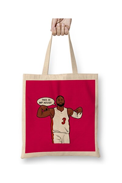 Baskı Dükkanı Dwayne Wade Ovo je moja kuća Tkanina Torba Duga Sa ručkom