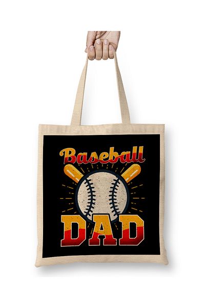 Baskı Dükkanı Μπέιζμπολ Dad Awesome Coach & Parent υφασμάτινη τσάντα με μακριά λαβή