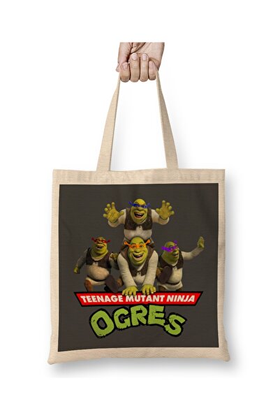 Baskı Dükkanı Ninja kornjače Teenage Mutant Ninja Ogres Tkanina Torba Duga Sa...