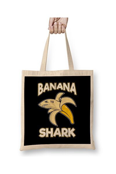 Baskı Dükkanı Banana Shark Adorable Half-Banana Half Shark Безсумкова сумка з...