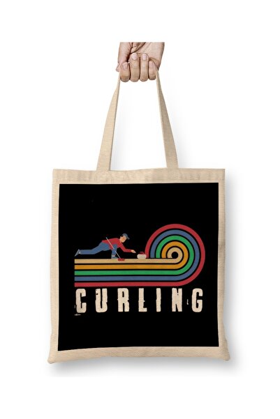 Baskı Dükkanı Ретро гравець в керлінг Вінтажна щітка для керлінгу Камені Трен...