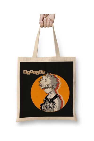 Baskı Dükkanı Geantă din pânză My Hero Academia Bakugo Bakugo Aka Katchan cu mâner lung