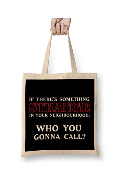Baskı Dükkanı Čudno u komšiluku Stranger Things tkanina Torba duga Sa ručkom
