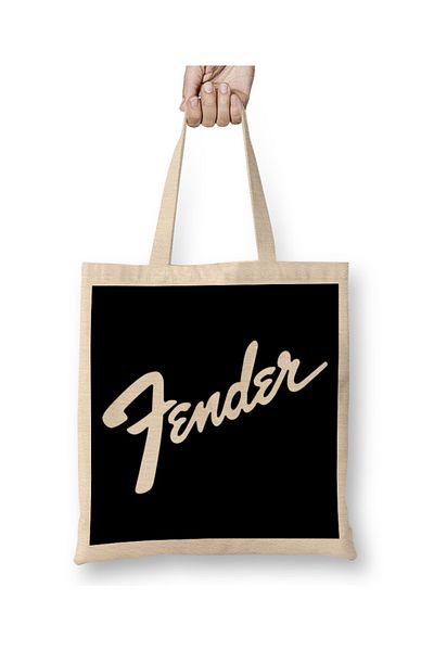 Baskı Dükkanı Geantă din pânză Fender Music Bass Guitar Design cu mâner lung