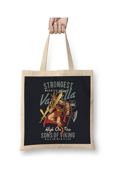 Baskı Dükkanı Τσάντα τσάντας Strongest Warrior Viking Valhalla με μακριά λαβή