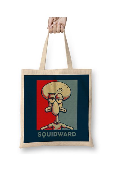 Baskı Dükkanı Geantă din pânză Squidward Hope Style cu mâner lung