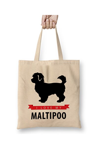 Baskı Dükkanı Maltipoo mama, volim svoju maltipoo krpu Torba duga Sa ručkom