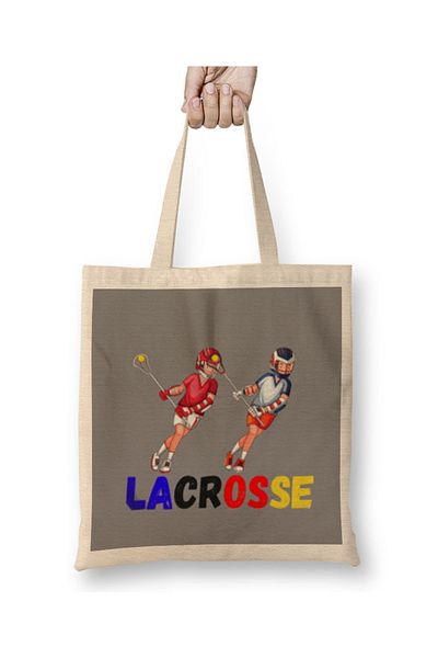 Baskı Dükkanı Lacrosse Girl Funny Lacrosse υφασμάτινη τσάντα με μακριά λαβή