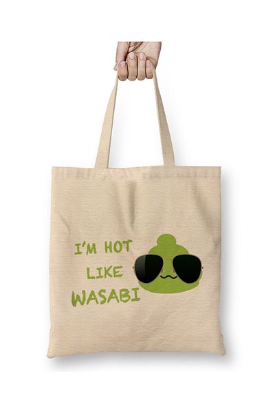 Baskı Dükkanı Υφασμάτινη τσάντα Kpop Merch Hot Like Wasabi με μακριά λαβή