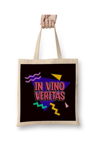 Baskı Dükkanı U vinu je istina, ljubitelju vina, fraza na latinskom jeziku, k...