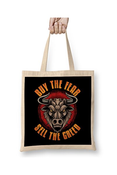 Baskı Dükkanı Αγοράστε The Fear Sell The Greed Trading & Investing υφασμάτινη...