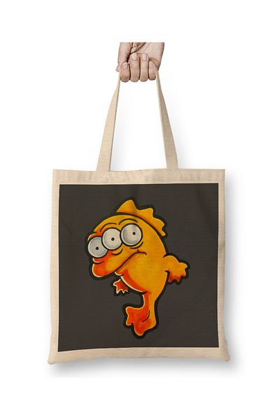 Baskı Dükkanı Fish Blinky υφασμάτινη τσάντα με μακριά λαβή