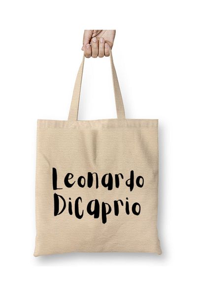 Baskı Dükkanı Leonardo DiCaprio Artwork υφασμάτινη τσάντα με μακριά λαβή