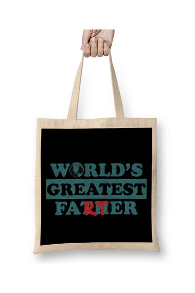 Baskı Dükkanı Worlds Greatest Farter 03 Geantă din pânză cu mâner lung