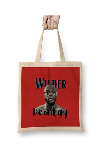 Baskı Dükkanı Υφασμάτινη τσάντα Deontay Wilder με μακριά λαβή