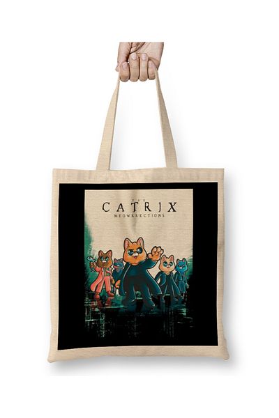 Baskı Dükkanı Η υφασμάτινη τσάντα Catrix Matrix με μακριά λαβή