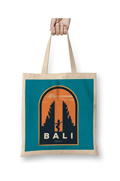 Baskı Dükkanı Sunset Dance At Bali Denpasar Kuta Ubud Geantă din pânză cu mân...