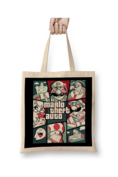 Baskı Dükkanı Qwertee Mario tkanina Torba dugačka Sa ručkom