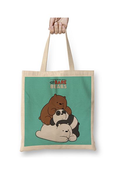 Baskı Dükkanı Υφασμάτινη τσάντα We Bare Bears 018 με μακριά λαβή