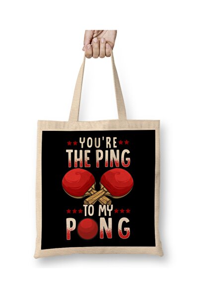 Baskı Dükkanı Ti si Ping za moj Pong, smešna igra reči za stoni tenis, tkanin...